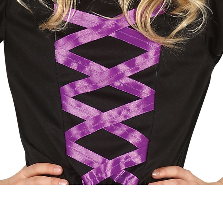 Costume d'Halloween sorcière fille noir violet