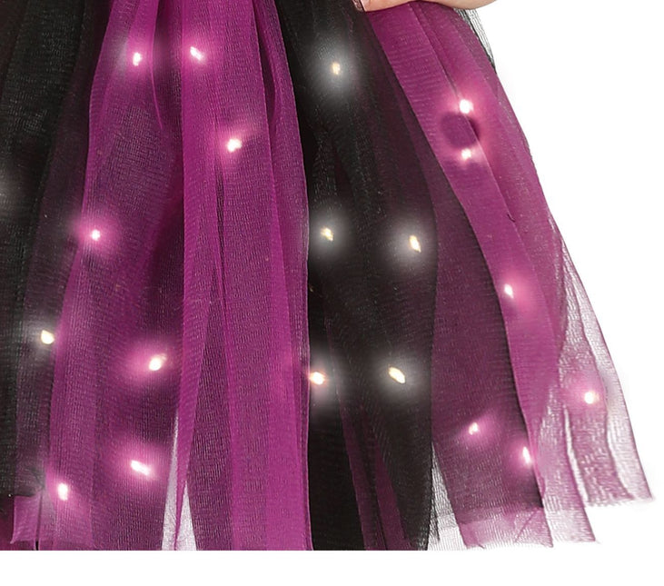 Costume d'Halloween sorcière fille noir violet