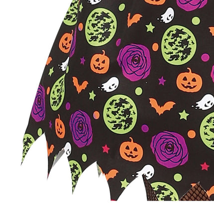 Costume d'Halloween sorcière fille citrouille