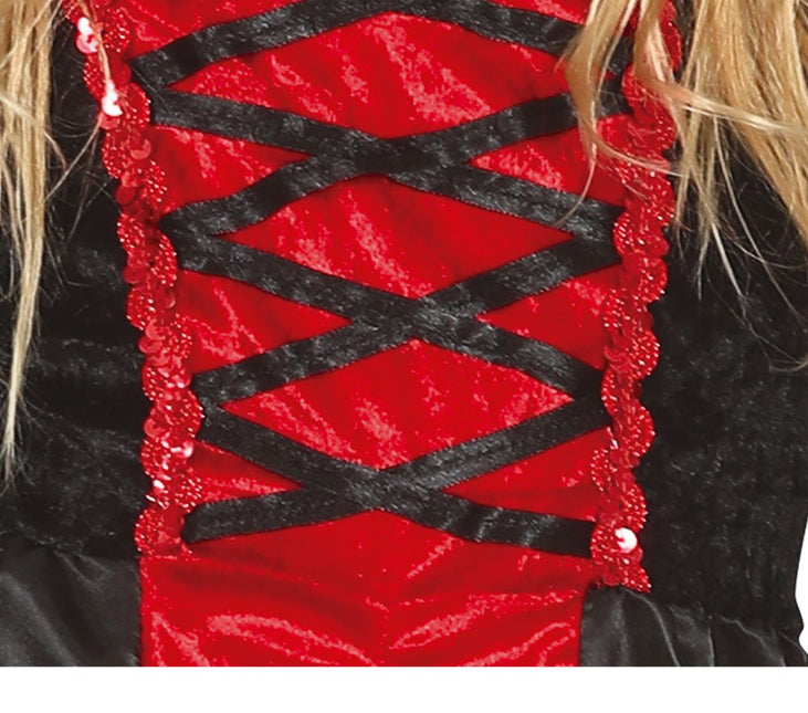 Costume d'Halloween de vampire fille rouge