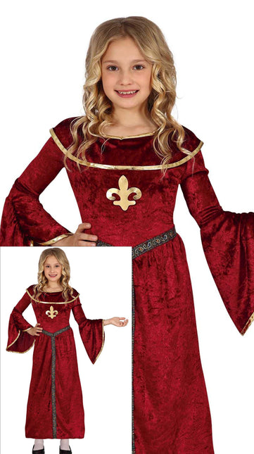 Costume de princesse fille Moyen Âge
