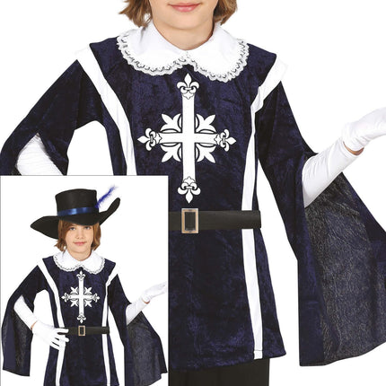Costume de mousquetaire garçon bleu