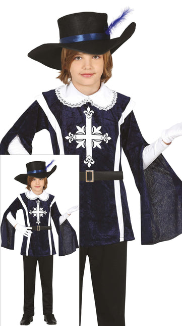 Costume de mousquetaire garçon bleu