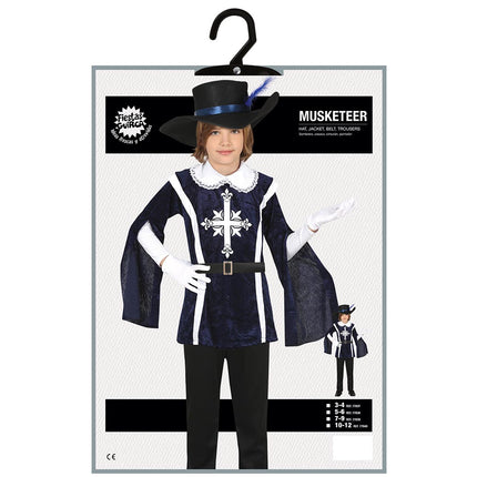 Costume de mousquetaire garçon bleu