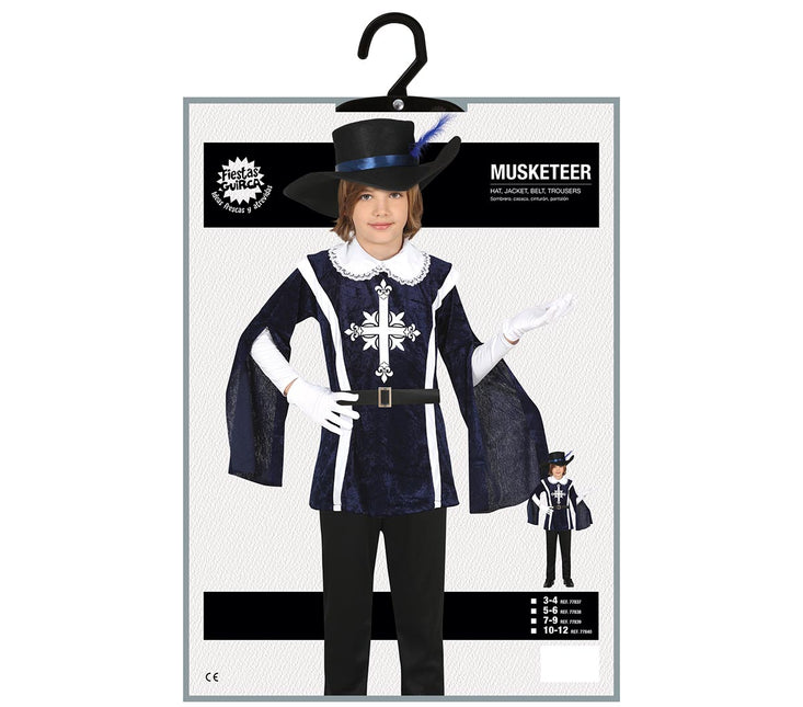 Costume de mousquetaire garçon bleu