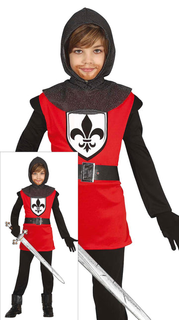 Costume de chevalier garçon rouge
