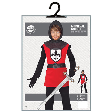 Costume de chevalier garçon rouge