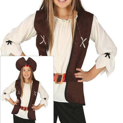 Costume de pirate Fille brune