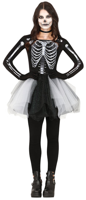 Robe d'Halloween Squelette Dames Noir