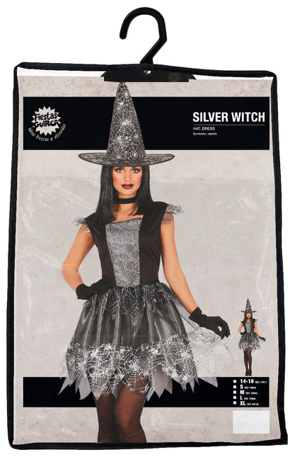 Costume de sorcière d'Halloween Dames Argent
