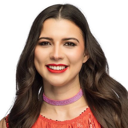 Collier ras-du-cou Crystal rose
