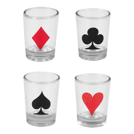 Kit de jeu à boire « Drinking Poker » (120 jetons de poker, 1 jeu de cartes, 4 verres à shot)