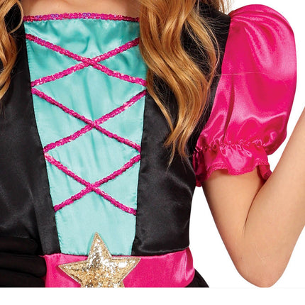 Sorcière Costume d'Halloween Fille Étoile Rose