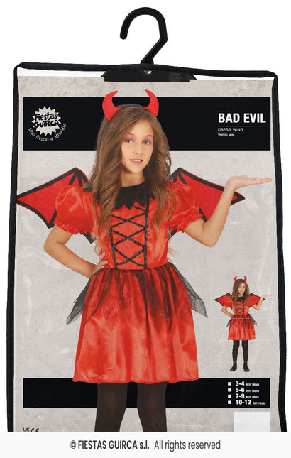 Costume d'Halloween Diable Fille Rouge