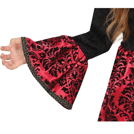 Costume d'Halloween Vampire Fille Noir Rouge