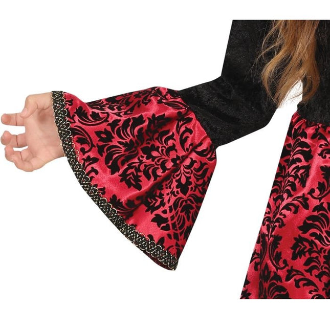 Costume d'Halloween Vampire Fille Noir Rouge