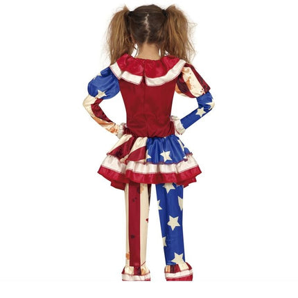Horror Clown Halloween Costume Girl Blue Red