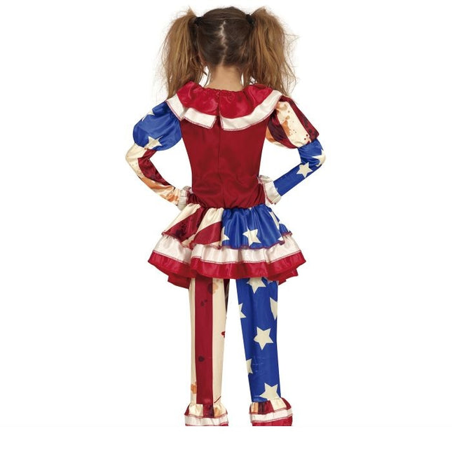 Horror Clown Halloween Costume Girl Blue Red