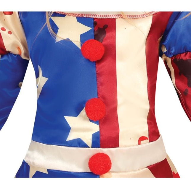Horror Clown Halloween Costume Girl Blue Red