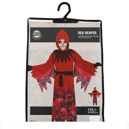 Costume d'Halloween crâne enfant rouge