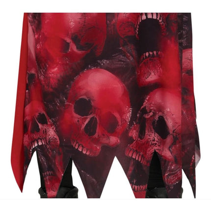 Costume d'Halloween crâne enfant rouge