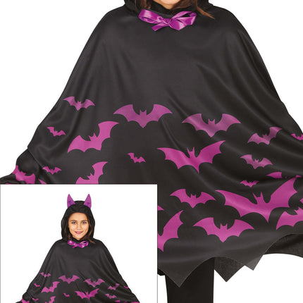 Poncho d'Halloween Fille Chauve-souris