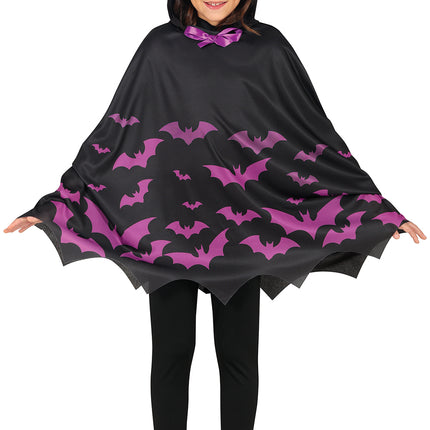 Poncho d'Halloween Fille Chauve-souris