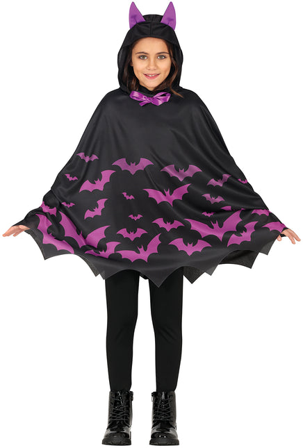 Poncho d'Halloween Fille Chauve-souris