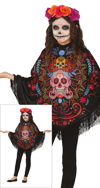 Dia De Los Muertos Poncho Girl