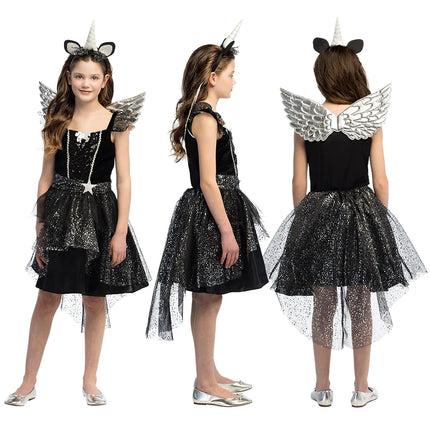 Robe licorne fille noire
