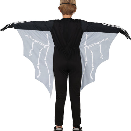 Costume d'Halloween Noir Blanc Enfant Chauve-Souris Squelette