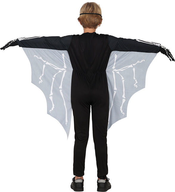Costume d'Halloween Noir Blanc Enfant Chauve-Souris Squelette