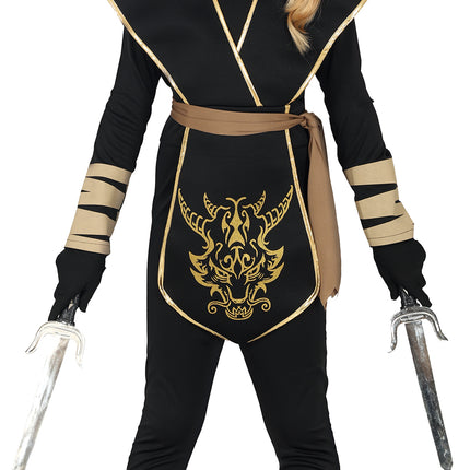 Combinaison Ninja Noir Or Fille