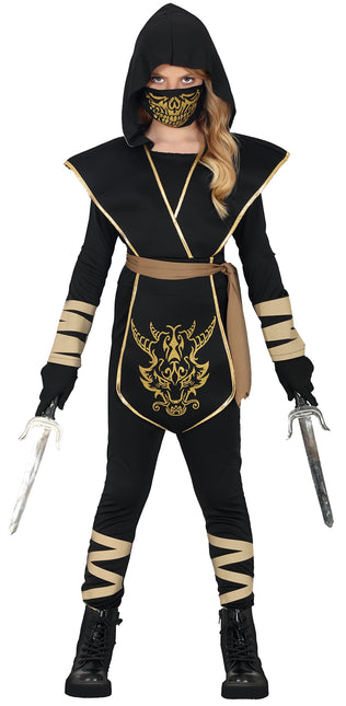 Combinaison Ninja Noir Or Fille