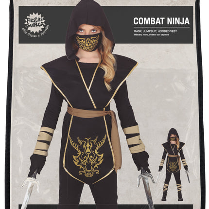 Combinaison Ninja Noir Or Fille