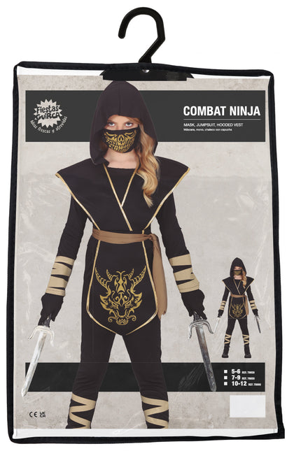 Combinaison Ninja Noir Or Fille