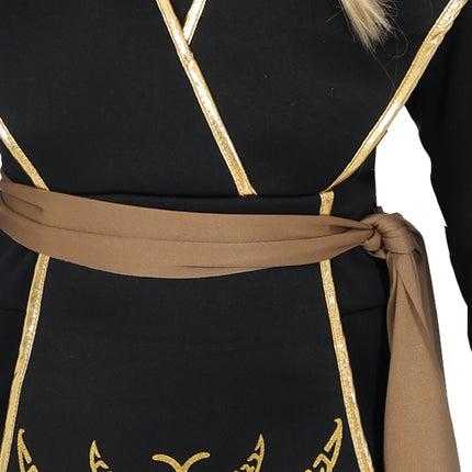 Combinaison Ninja Noir Or Fille