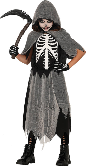 Robe d'Halloween Fille Squelette Faucheur