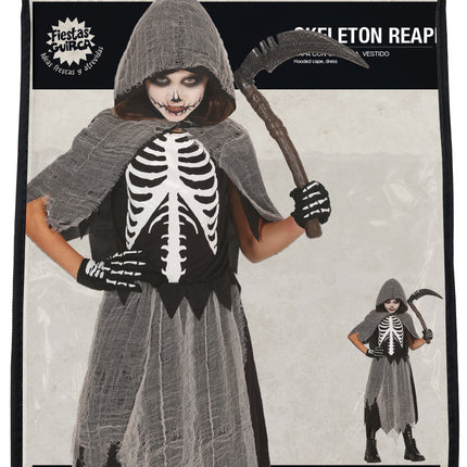 Robe d'Halloween Fille Squelette Faucheur