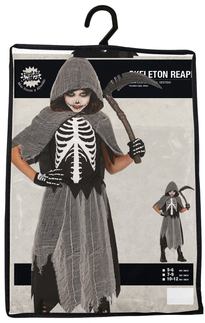 Robe d'Halloween Fille Squelette Faucheur