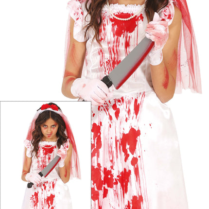 Robe d'Halloween Fille avec du sang
