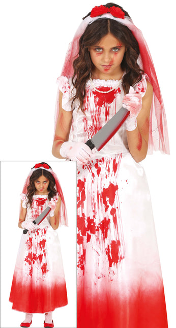 Robe d'Halloween Fille avec du sang