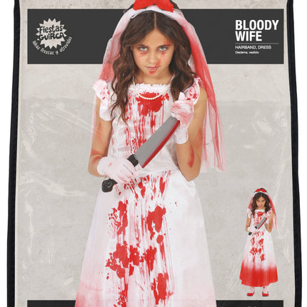 Robe d'Halloween Fille avec du sang