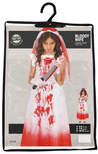 Robe d'Halloween Fille avec du sang