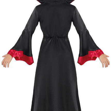 Costume d'Halloween Noir Rouge Fille Vampire Long
