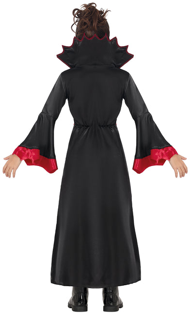 Costume d'Halloween Noir Rouge Fille Vampire Long