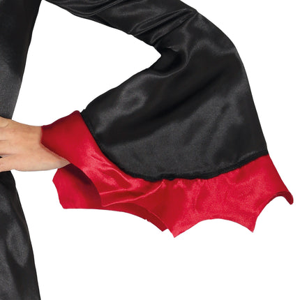 Costume d'Halloween Noir Rouge Fille Vampire Long