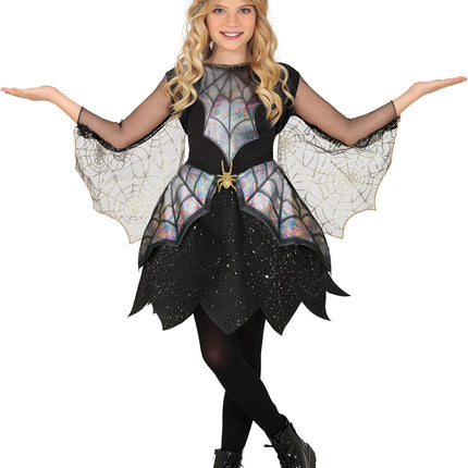 Robe d'Halloween Fille Toiles d'araignée et araignée