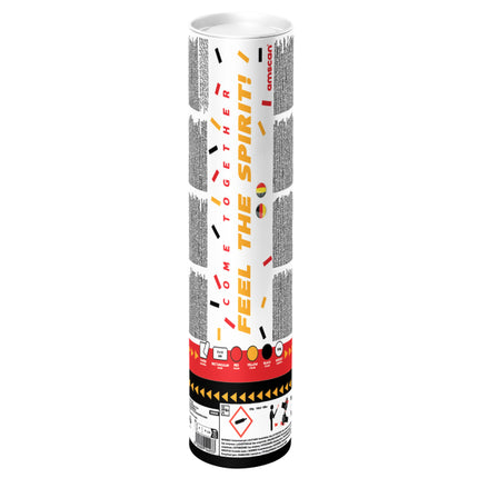 Confetti Cannon papier rectangulaire noir/rouge/jaune