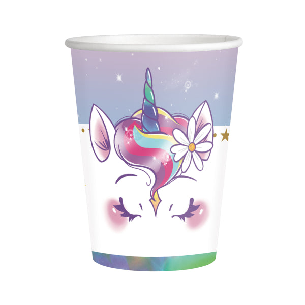 Gobelets Licorne colorés 250ml 8pcs